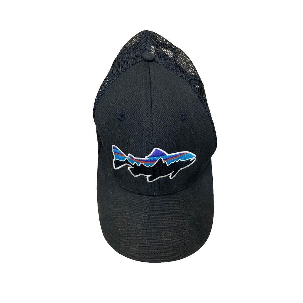 Patagonia Fitz Roy Fish Trout Snap‎ Back Gray Mesh Trucker Adjustable Hat Cap